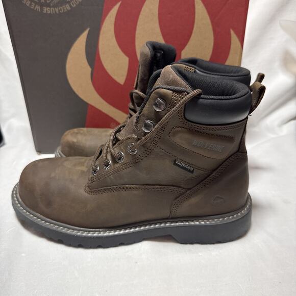 Wolverine - Men\'s Floorhand Steel Toe Boots, Brown, Size 9 Worn Once main image 4